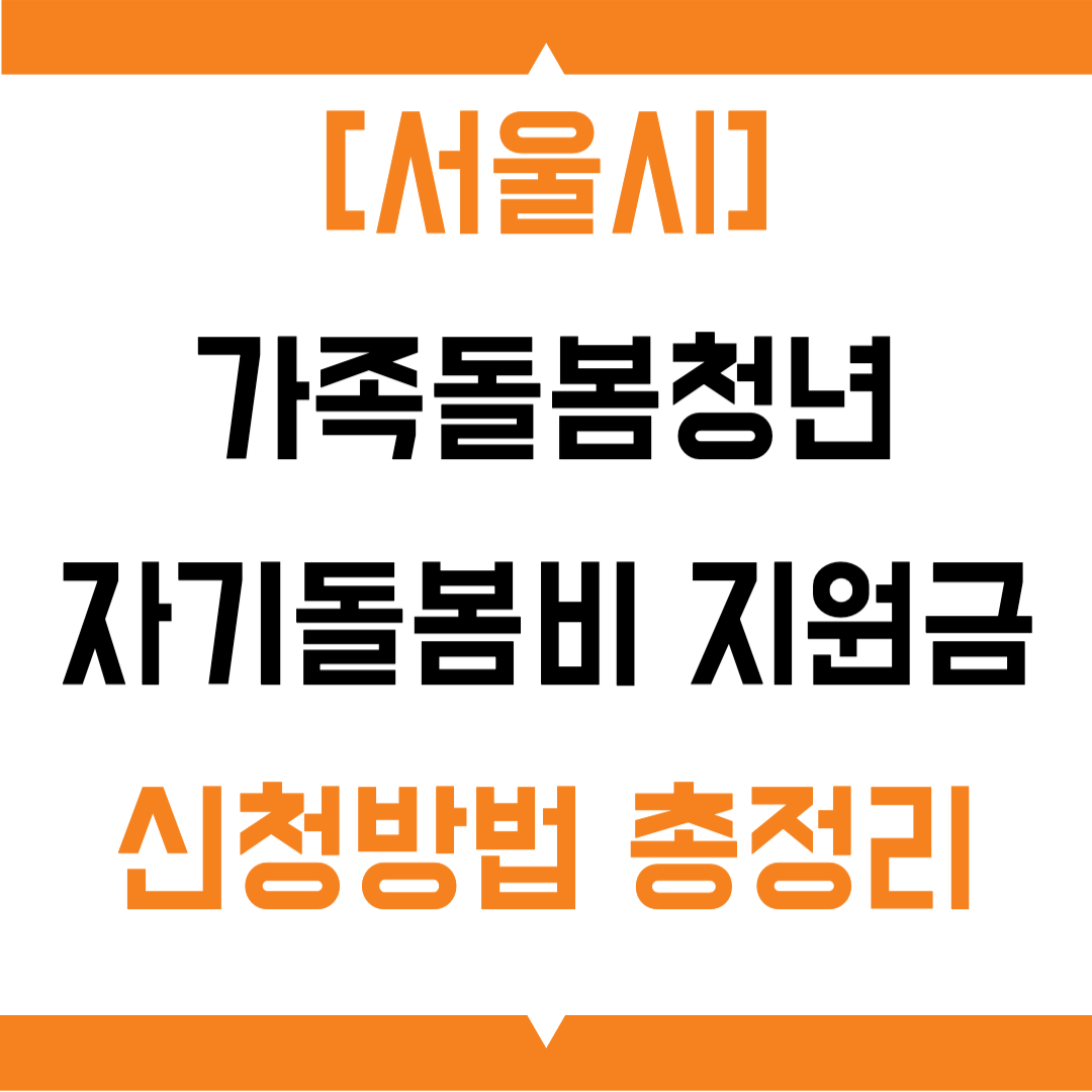 서울시 가족돌봄청년 자기돌봄비 지원금 신청방법 총정리