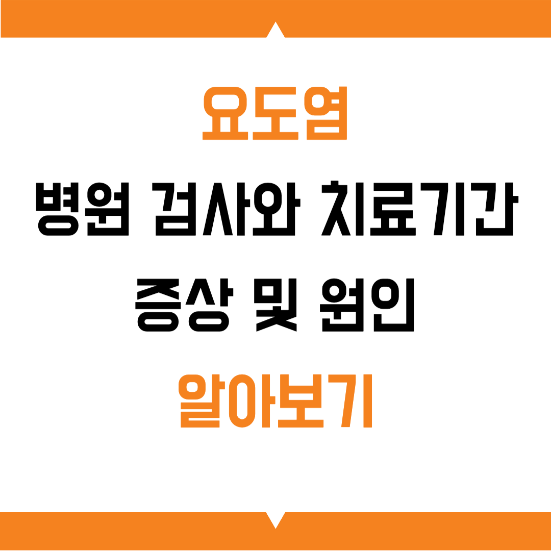 요도염 병원 검사와 치료기간 증상 및 원인 알아보기