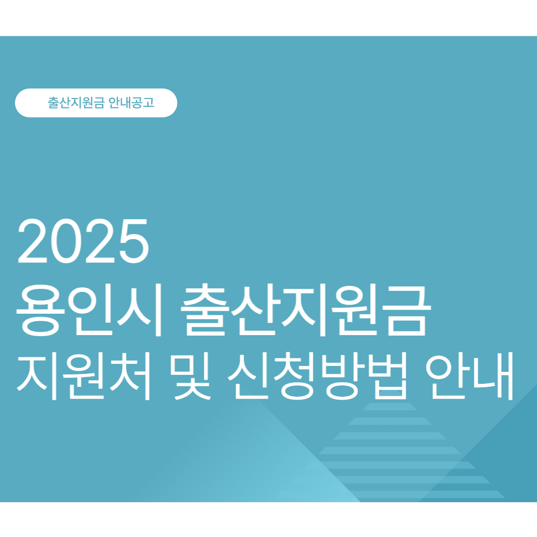 2025 용인시 출산지원금 지원처 및 신청방법 안내