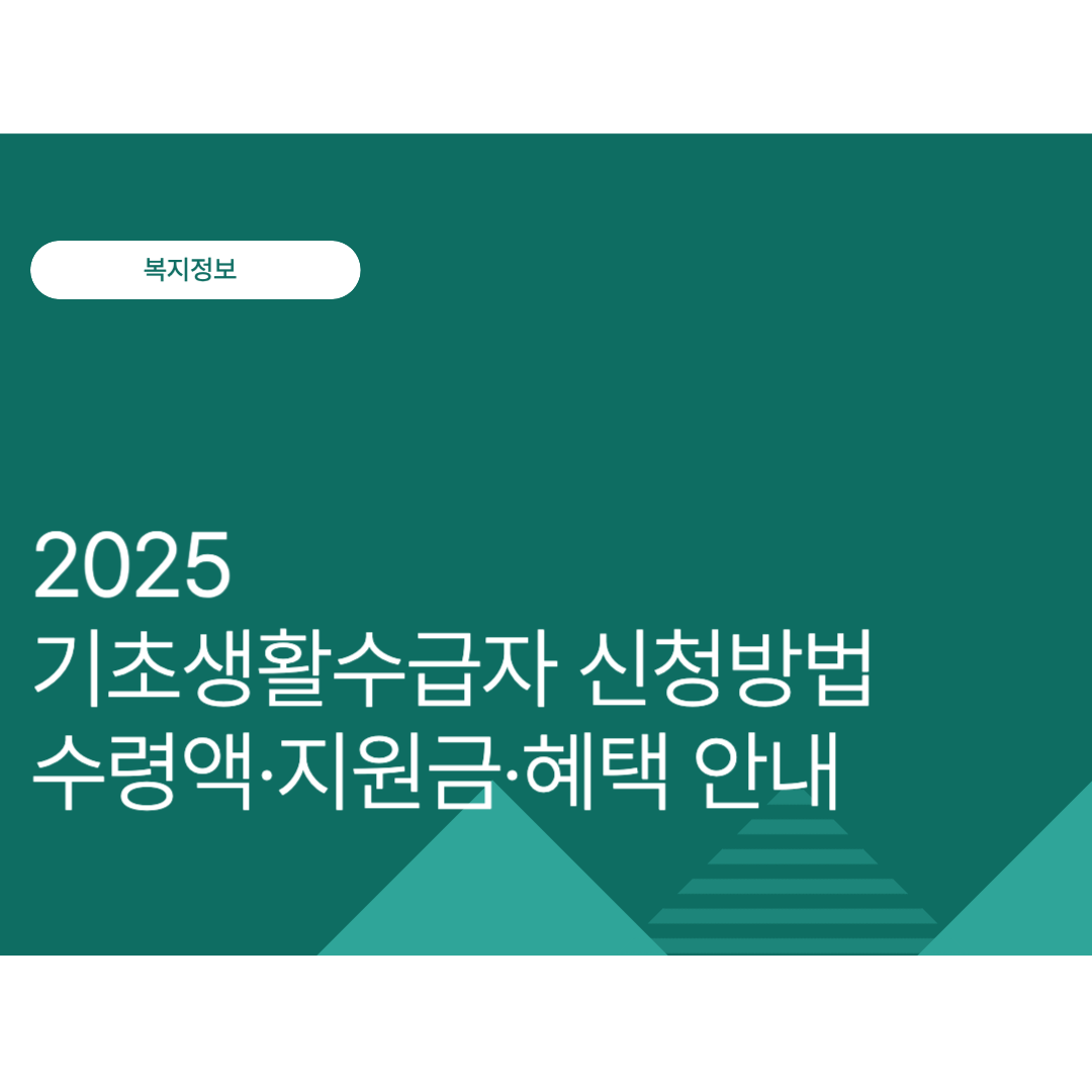 기초생활수급자 신청방법 정리｜수령액·지원금·혜택 안내(25년 10월 최신)