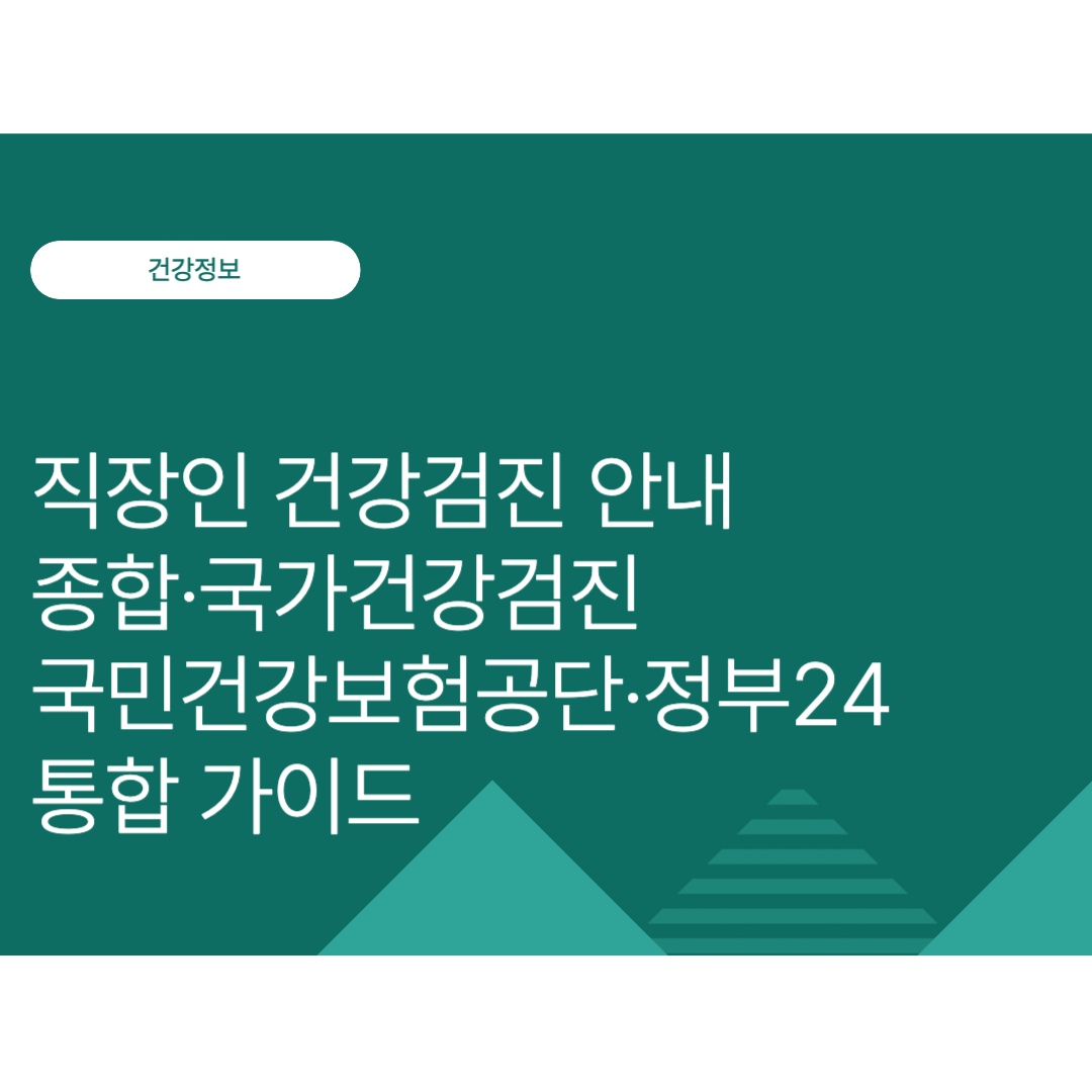 직장인 건강검진 안내: 종합·국가건강검진 국민건강보험공단·정부24 통합 가이드