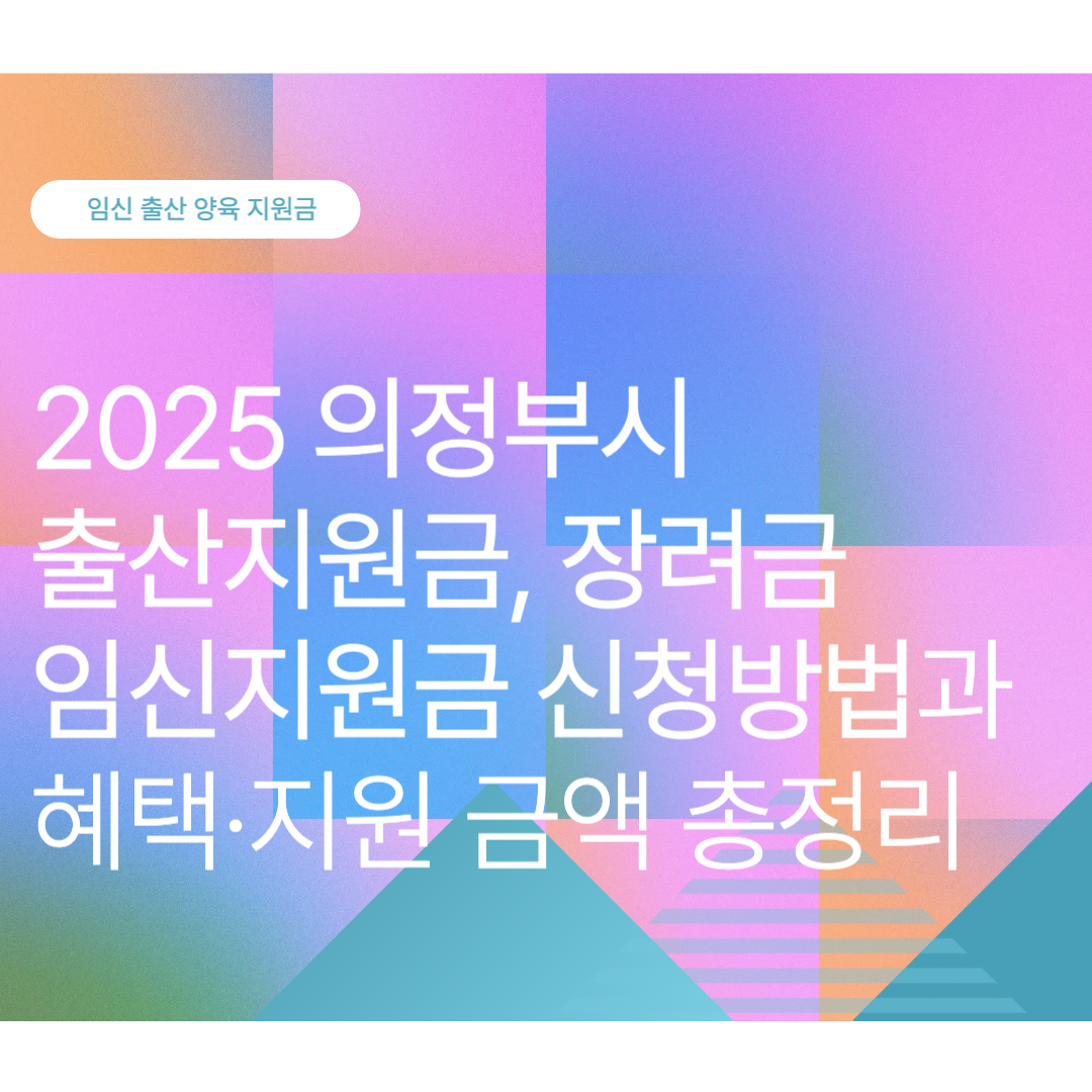 의정부시 출산지원금·출산장려금·임신지원금 신청방법과 혜택·지원금 총정리 (2025 최신)