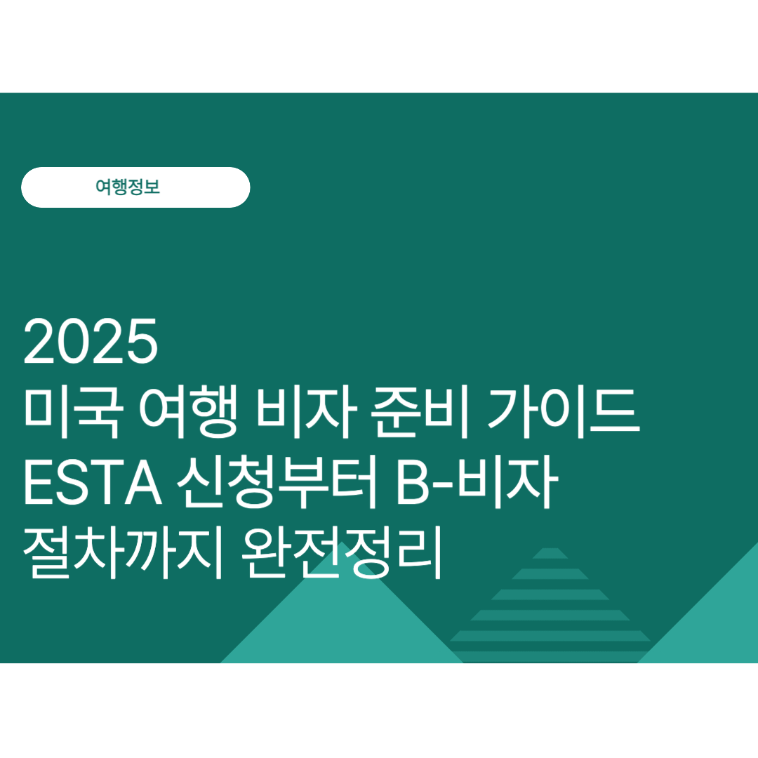 2025년 미국 여행 비자 준비 가이드｜ESTA 신청부터 B-비자 절차까지 완전정리